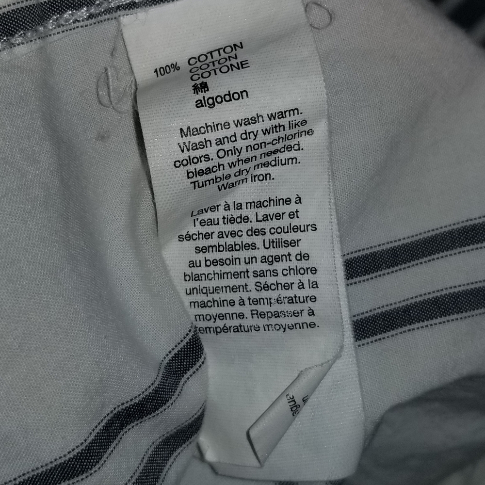 Gap Slim Fit Long Sleeve Cotton Poplin Big Window Check Button Down Size Large - Picture 9 of 15